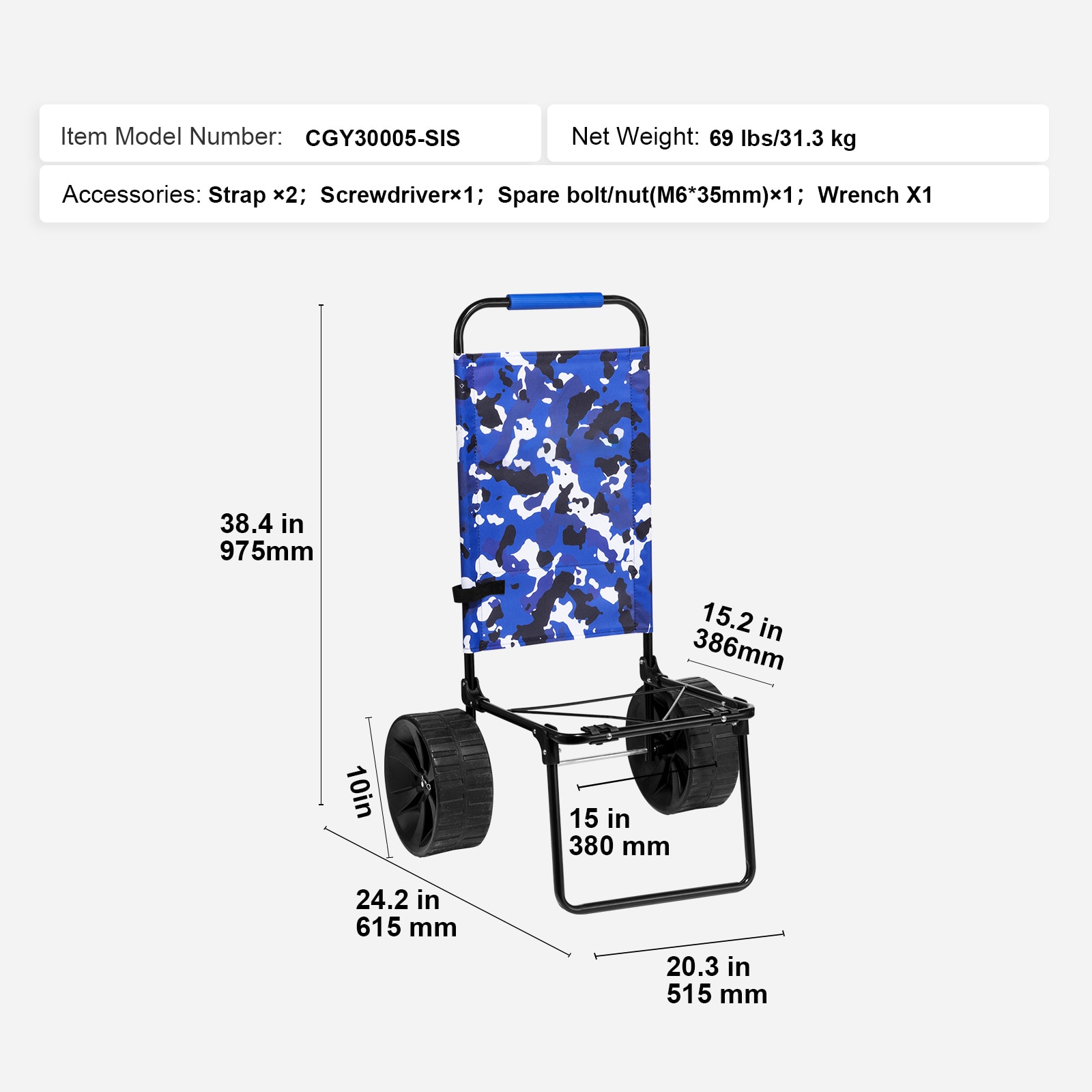 Heavy Duty Beach Dolly With Large Wheels For Sand And Gardening_voghion.com